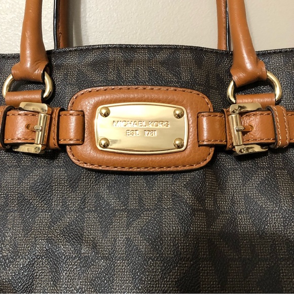 Michael Kors large Hamilton Logo Brown satchel - Picture 2 of 15
